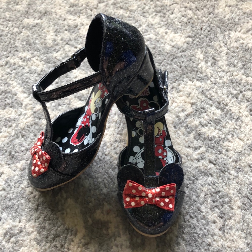 Disney heel shoes- size 11 toddler- red/black